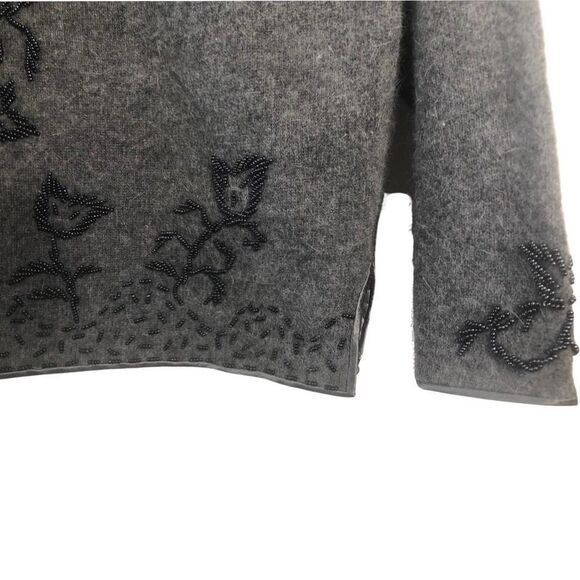Vintage Women’s Cardigan Angora Medium Mixed Lined Embellished Long sleeve - Picture 5 of 11
